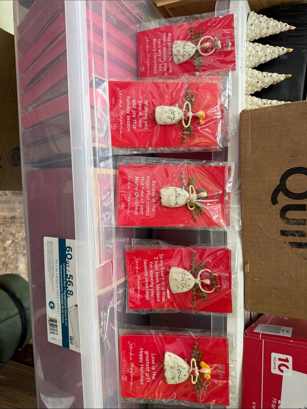 Department 56 Red Holiday Sentiment Ornaments (Set of 5)